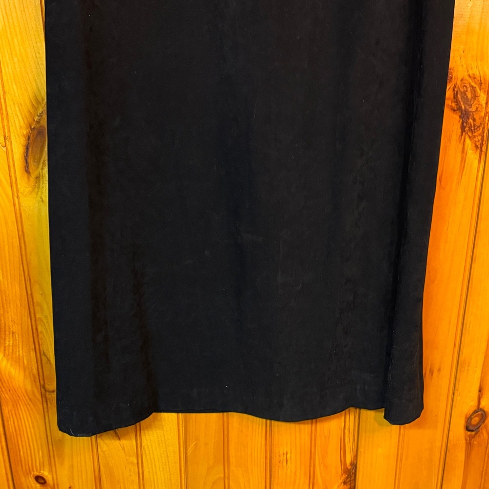 Classic Black Suede Long Sleeve Maxi Dress - Picture 6 of 8